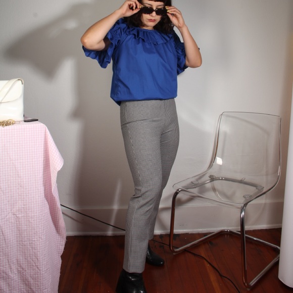 Zara Gingham Trouser Pants - Picture 7 of 8